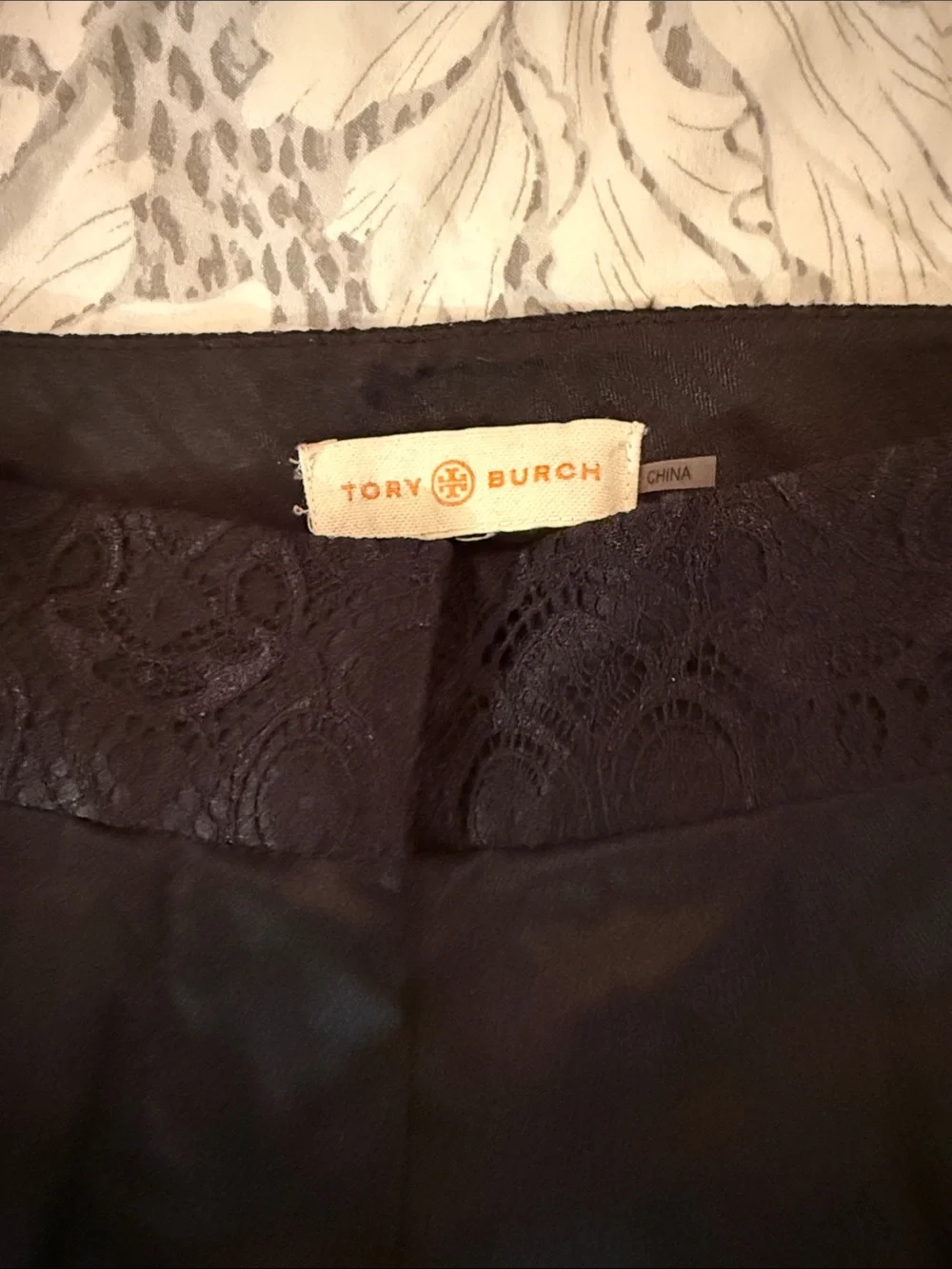Tory Burch Women’s Black Silk Pant with Embroidery